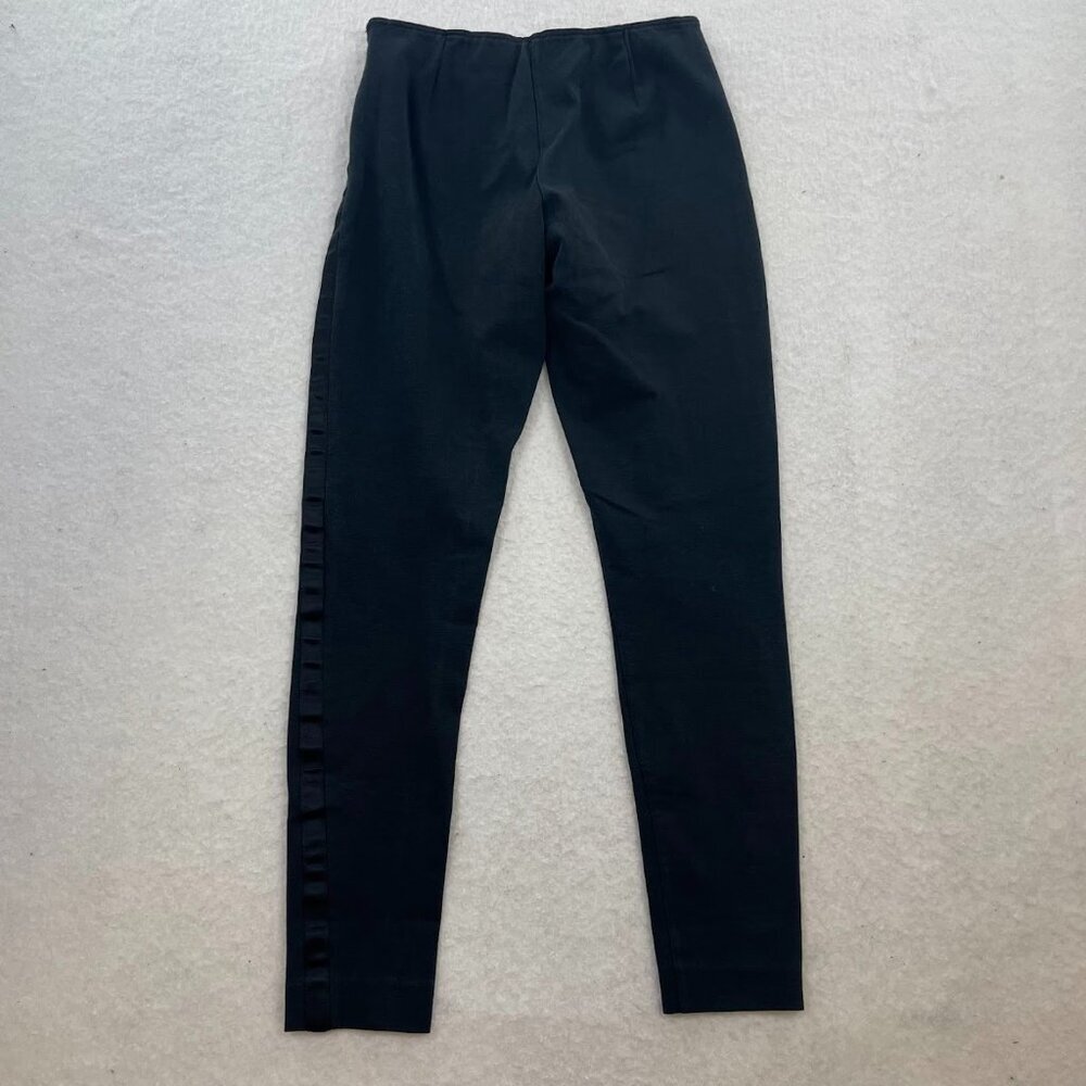 Polo Ralph Lauren Women's Black Tuxedo Stripe Leggings Side Zip Pants Size 6 - Picture 2 of 5